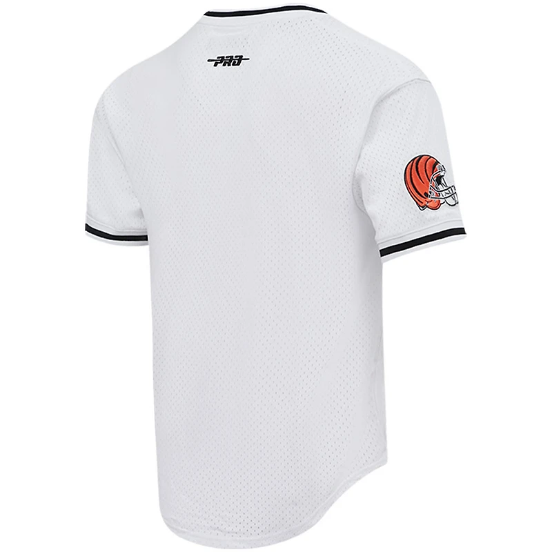 Haut Pro Standard Ja'Marr Chase blanc pour hommes des Bengals de Cincinnati en maille avec nom et numéro joueur