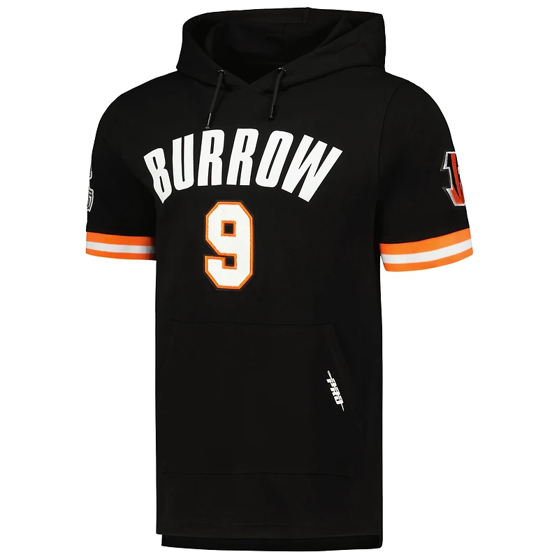 T-shirt à capuche Pro Standard Joe Burrow pour hommes, noir, nom et numéro du joueur des Bengals de Cincinnati