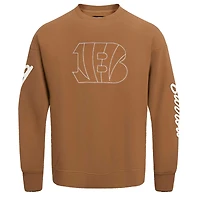 Men's Pro Standard Joe Burrow Brown Cincinnati Bengals Pullover Crewneck Sweatshirt