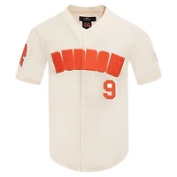 Men's Pro Standard Joe Burrow Cream Cincinnati Bengals Name & Number Triple Tonal Button-Up Baseball Jersey
