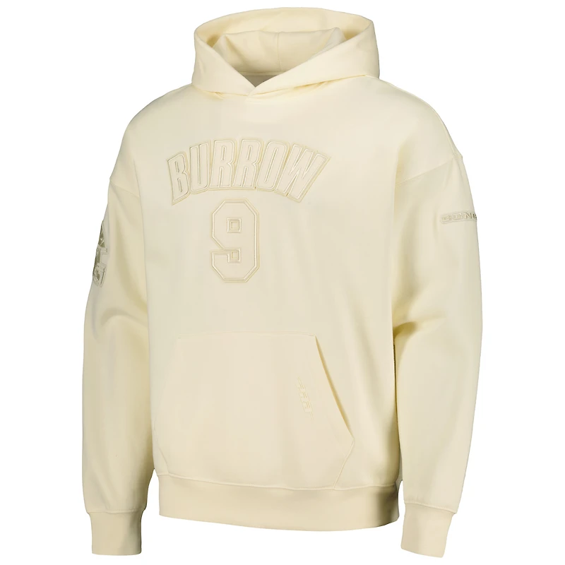Sweat à capuche Pro Standard Joe Burrow crème pour hommes, nom et numéro du joueur des Bengals de Cincinnati