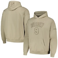 Sweat à capuche Pro Standard Joe Burrow Tan Cincinnati Bengals pour hommes, nom et numéro du joueur
