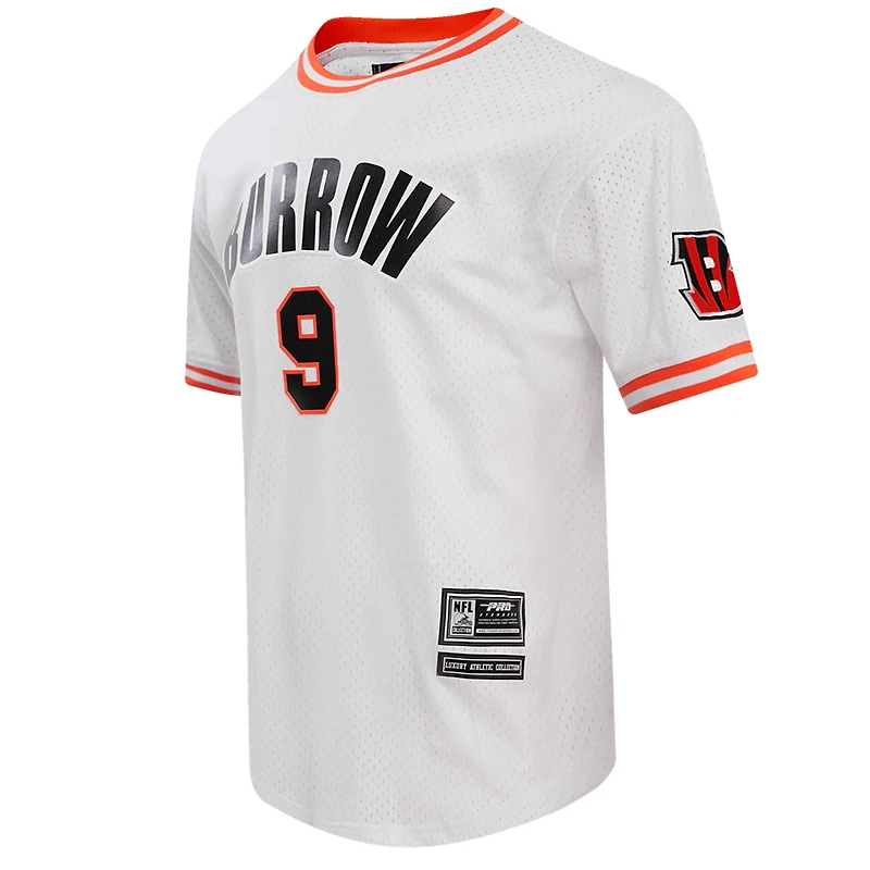 Men's Pro Standard Joe Burrow White Cincinnati Bengals Player Name & Number Mesh T-Shirt