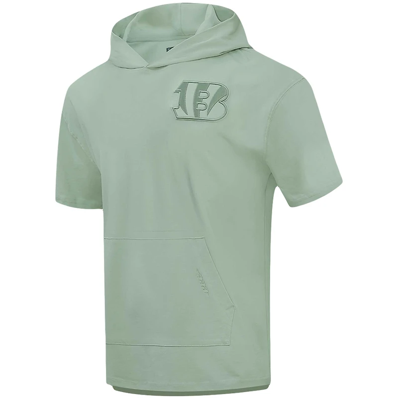 Men's Pro Standard Light Green Cincinnati Bengals Neutrals Short Sleeve Pullover Hoodie