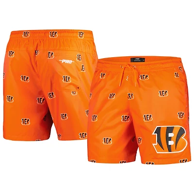 Short Pro Standard orange pour homme, imprimé intégral, mini logo des Bengals de Cincinnati