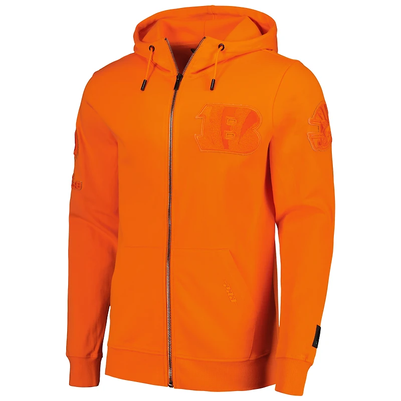 Men's Pro Standard Orange Cincinnati Bengals Triple Tonal Full-Zip Hoodie