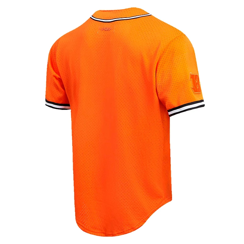 Men's Pro Standard Orange Cincinnati Bengals Triple Tonal Mesh Button-Up Shirt