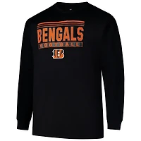 T-shirt à manches longues Pop Big & Tall pour homme avec profil noir des Bengals de Cincinnati