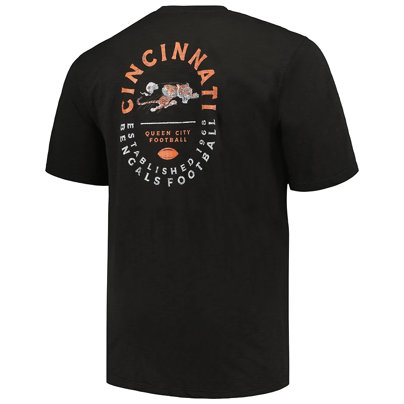 T-shirt noir pour homme Profile Cincinnati Bengals Big & Tall Two-Hit Throwback