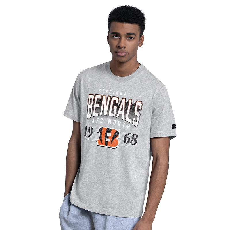 Lot de deux t-shirts à logo Cincinnati Bengals Starter pour homme, noir et gris