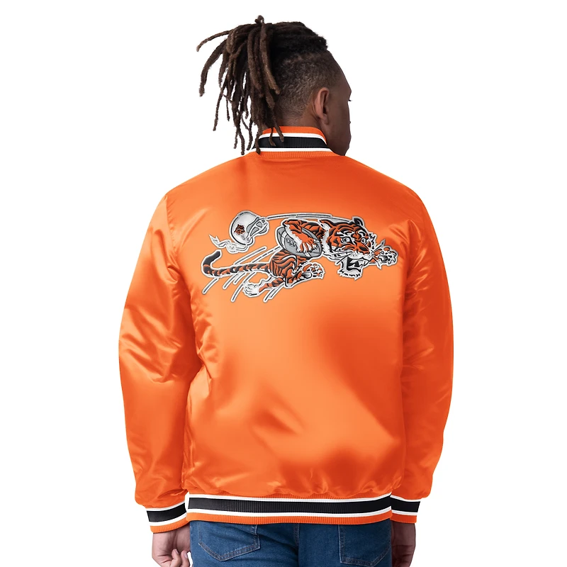 Veste réversible en satin noir/orange Starter pour homme des Bengals de Cincinnati