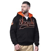 Sweat à capuche zippé double Big Shot Starter Black pour homme des Bengals de Cincinnati