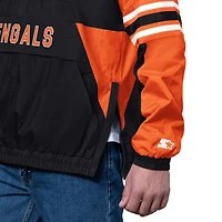 Men's Starter Black Cincinnati Bengals Prospect Half-Zip Pullover