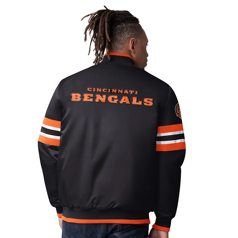 Veste universitaire à boutons-pression Starter Black Cincinnati Bengals Scout I pour homme