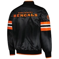 Men's Starter Black Cincinnati Bengals Scout I Full-Snap Varsity Jacket