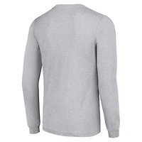 T-shirt à manches longues gris chiné pour homme, motif équipe des Bengals de Cincinnati, avec imprimé graphique en maille