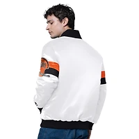 Veste blanche à boutons-pression pour homme des Bengals de Cincinnati, triple option satinée, style universitaire