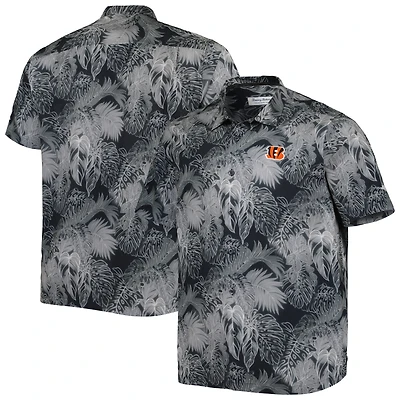 Chemise boutonnée Tommy Bahama pour homme Cincinnati Bengals Big & Tall Coast Luminescent Fronds Camp IslandZone