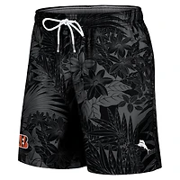 Men's Tommy Bahama Black Cincinnati Bengals Santiago Palms Board Shorts