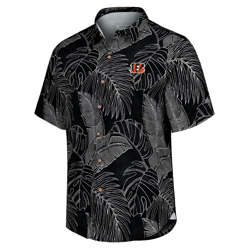 Men's Tommy Bahama Black Cincinnati Bengals Sport Vine Line Button-Down Shirt