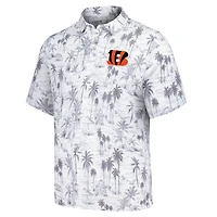 Men's Tommy Bahama Gray Cincinnati Bengals Cabana Shores IslandZone Tri-Blend Polo