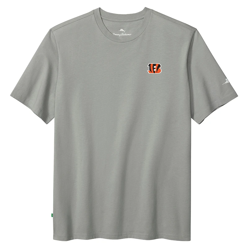 T-shirt Tommy Bahama gris pour homme, motif Huddle & Hang Tens des Bengals de Cincinnati