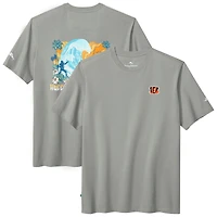 T-shirt Tommy Bahama gris pour homme, motif Huddle & Hang Tens des Bengals de Cincinnati
