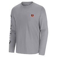 Men's Tommy Bahama  Gray Cincinnati Bengals Oasis Endzone Lux Long Sleeve T-Shirt