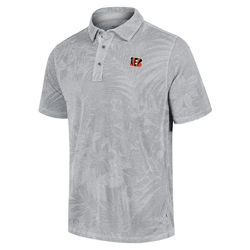 Men's Tommy Bahama Gray Cincinnati Bengals Sport Santiago Paradise Polo