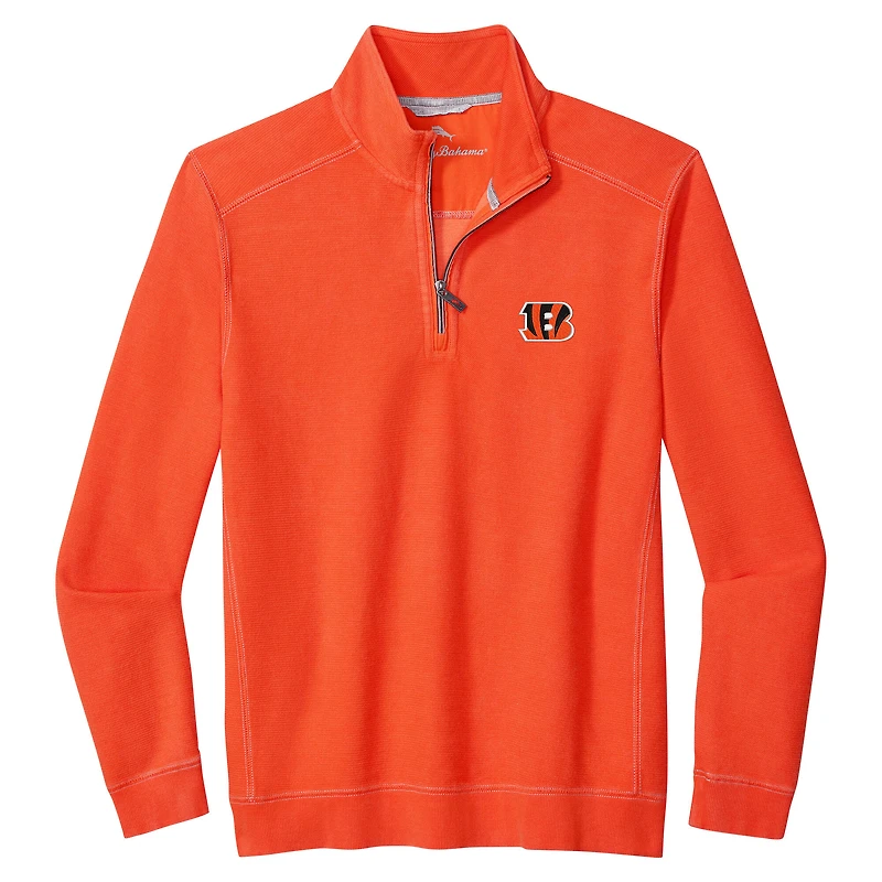 Pull Tommy Bahama orange Sport Tobago à demi-zip pour homme des Bengals de Cincinnati