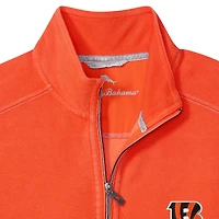 Men's Tommy Bahama  Orange Cincinnati Bengals Sport Tobago Half-Zip Pullover