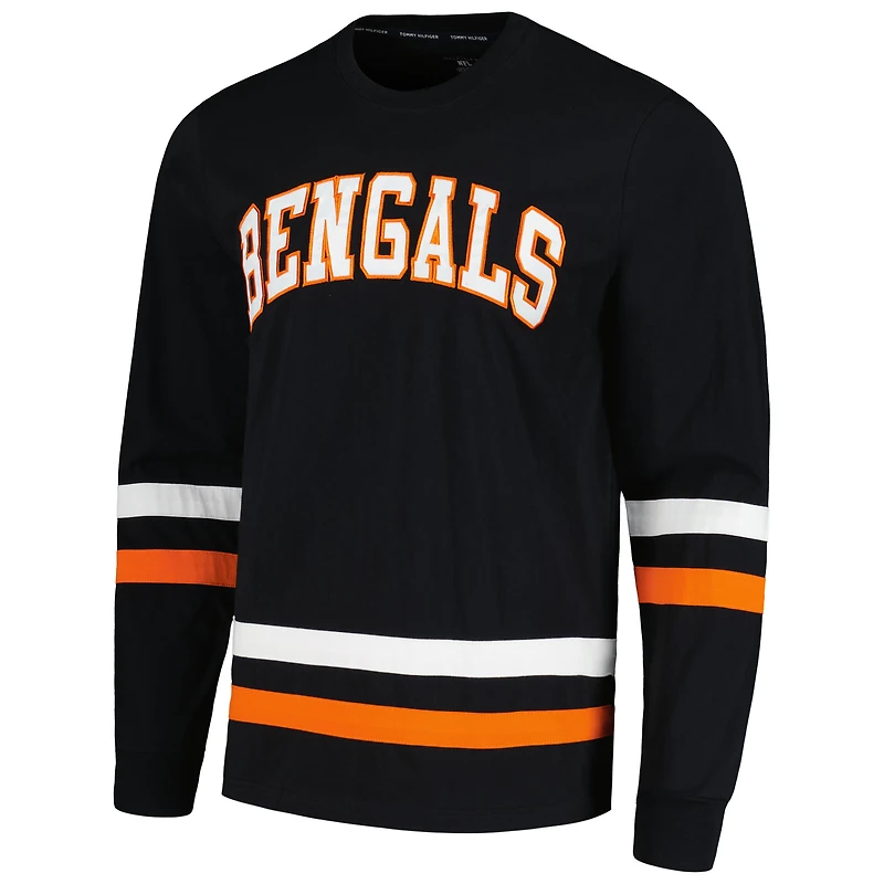 Men's Tommy Hilfiger Black/Orange Cincinnati Bengals Nolan Long Sleeve T-Shirt