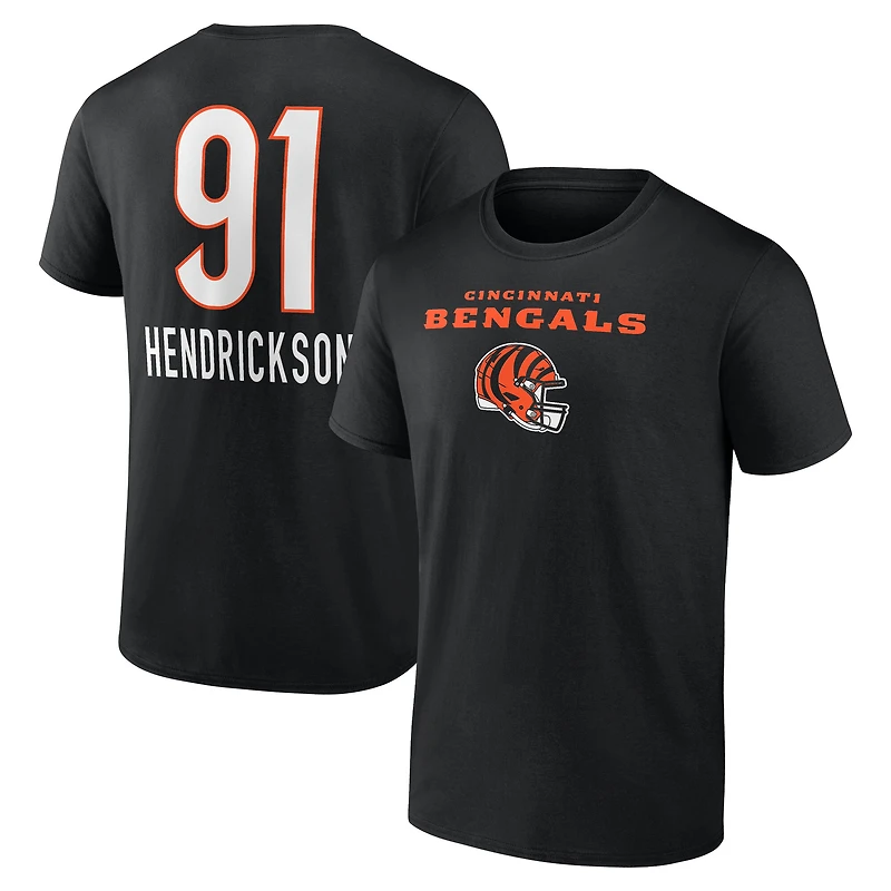 Men's Trey Hendrickson Black Cincinnati Bengals Team Wordmark Name & Number T-Shirt