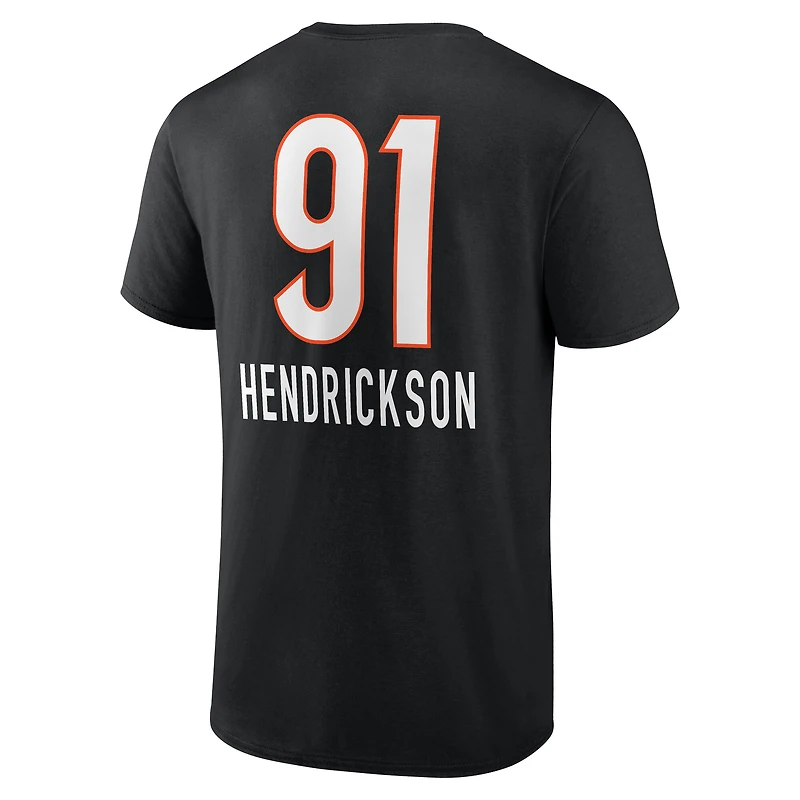 Men's Trey Hendrickson Black Cincinnati Bengals Team Wordmark Name & Number T-Shirt
