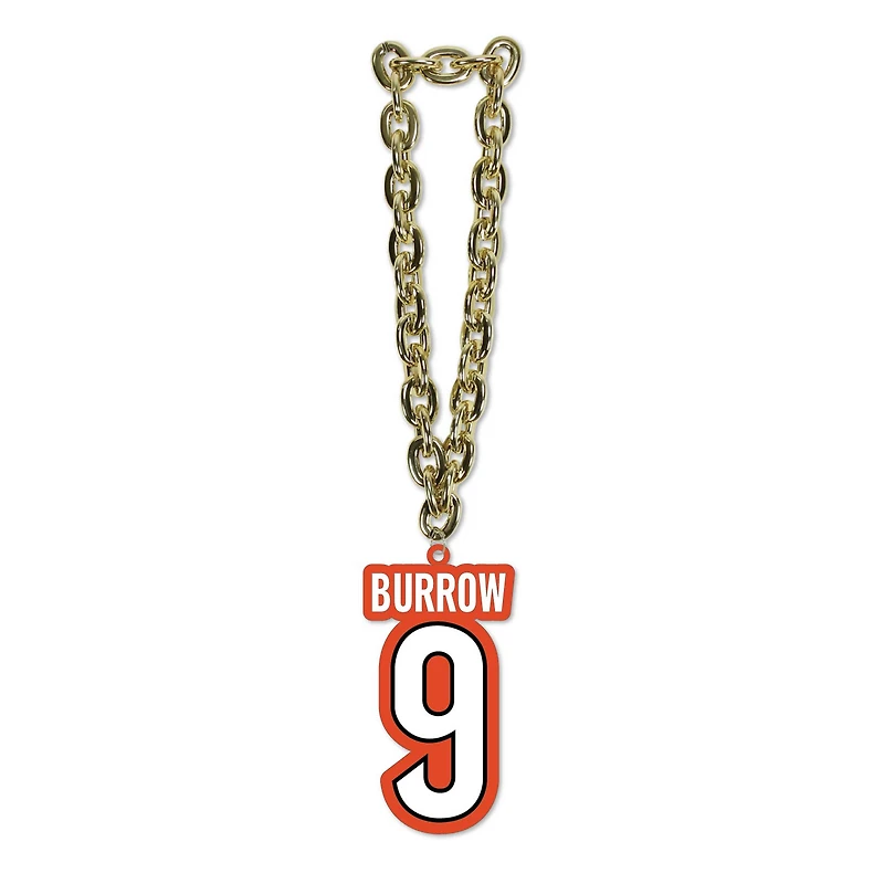 MOJO Joe Burrow Cincinnati Bengals Joueur Fan Chaîne Collier