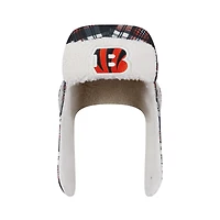 New Era Black Cincinnati Bengals Sideline Plaid Sherpa Trapper Hat