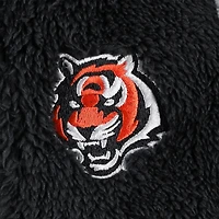 Dormeuse à fermeture éclair complète en polaire pour nouveau-né et nourrisson, noir/gris, Cincinnati Bengals Game Nap Teddy Bunting