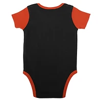 Newborn & Infant Black/Orange Cincinnati Bengals Home Field Advantage Three-Piece Bodysuit, Bib Booties Set