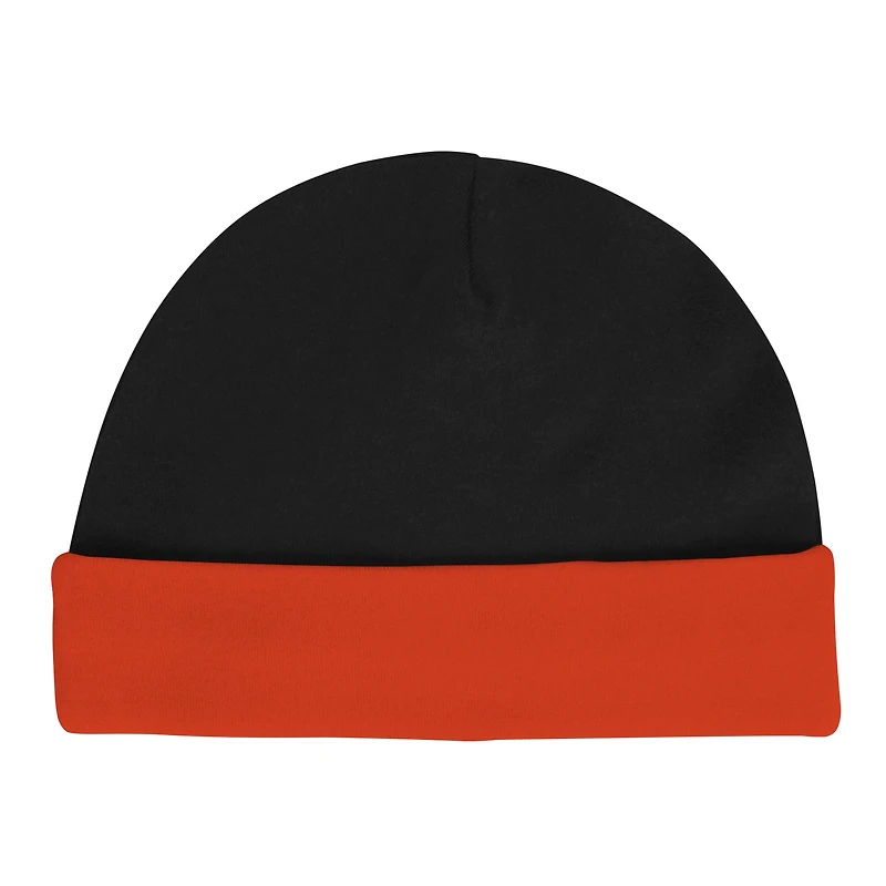 Ensemble body, bavoir et bonnet en tricot pour nouveau-né bébé Cincinnati Bengals Dynamic Duo