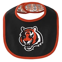 Ensemble body, bavoir et bonnet en tricot pour nouveau-né bébé Cincinnati Bengals Dynamic Duo