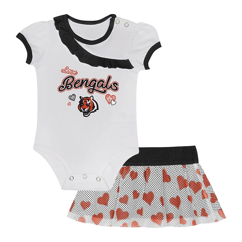 Newborn & Infant Cincinnati Bengals Love My Team Bodysuit Skirt Set