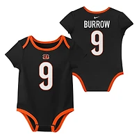 Ensemble de trois bodies pour nouveau-né et bébé Nike Joe Burrow Cincinnati Bengals