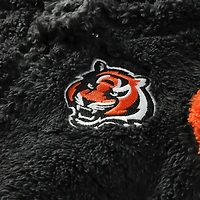 Grenouillère polaire noire à fermeture éclair pour nouveau-né et nourrisson, motif Cincinnati Bengals Stay Napping