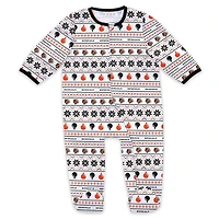 Ensemble pyjama et bavoir à fermeture éclair pour nouveau-né bébé par Erin Andrews Cincinnati Bengals Allover Print