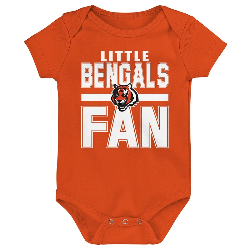 Newborn Outerstuff Cincinnati Bengals Little Tike 3-Piece Bodysuit Set