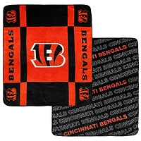 Couverture ultra confortable double face Pegasus Cincinnati Bengals 60" x 70" Reverse Block