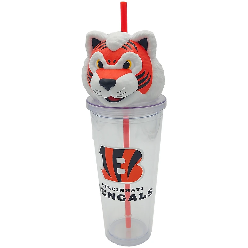 Gobelet à bec verseur Pegasus Cincinnati Bengals avec couvercle mascotte (680 ml)