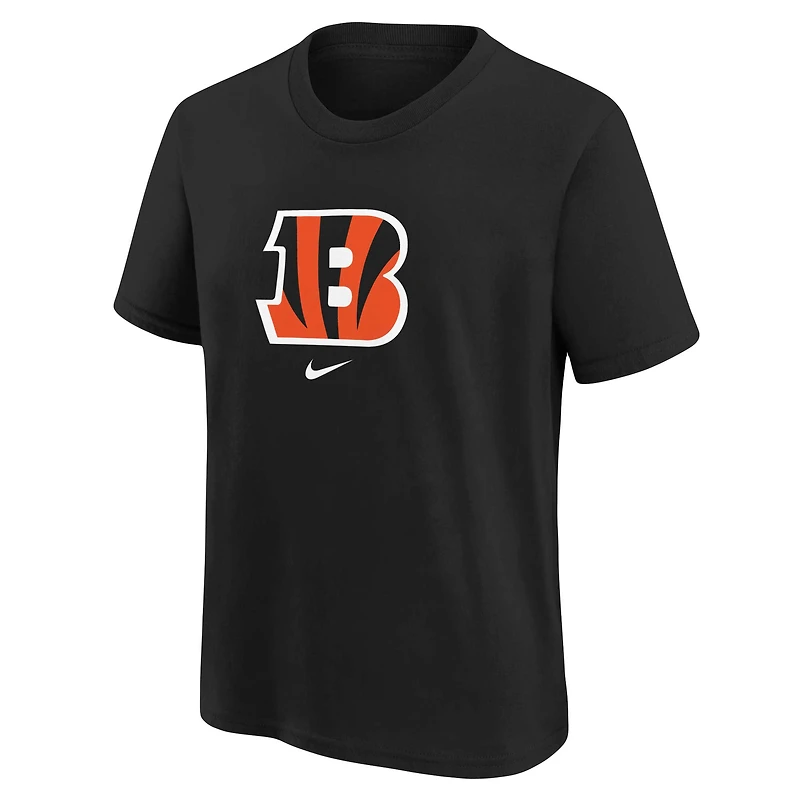T-shirt noir avec logo des Bengals de Cincinnati pour enfants d'âge préscolaire