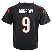 Maillot de match Nike Joe Burrow noir des Bengals Cincinnati pour enfants d'âge préscolaire