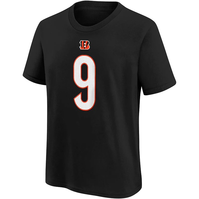 T-shirt Nike Joe Burrow noir pour enfants d'âge préscolaire, avec nom et numéro du joueur des Bengals de Cincinnati